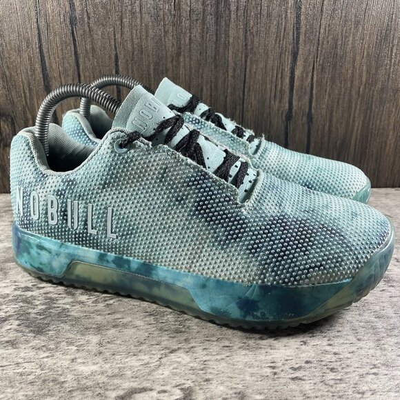 NOBULL Womens Trainer Plus Blue Tie Dye Athletic Running Shoes